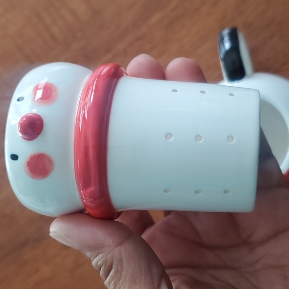 Pier 1 Tea Infuser/Steeper Cup Holiday Snowman Christmas Coffee Mug - Picture 8 of 13